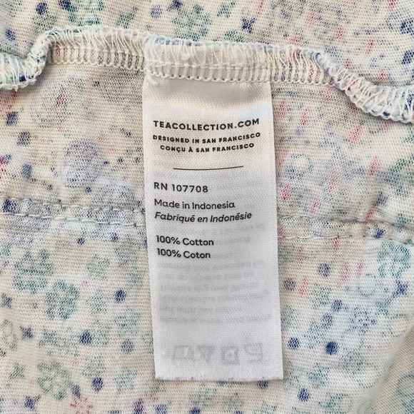 Tea Collection Ruffle Sleeve Drop Waist Blue Floral Dress with Pockets Size 2T - Picture 5 of 6